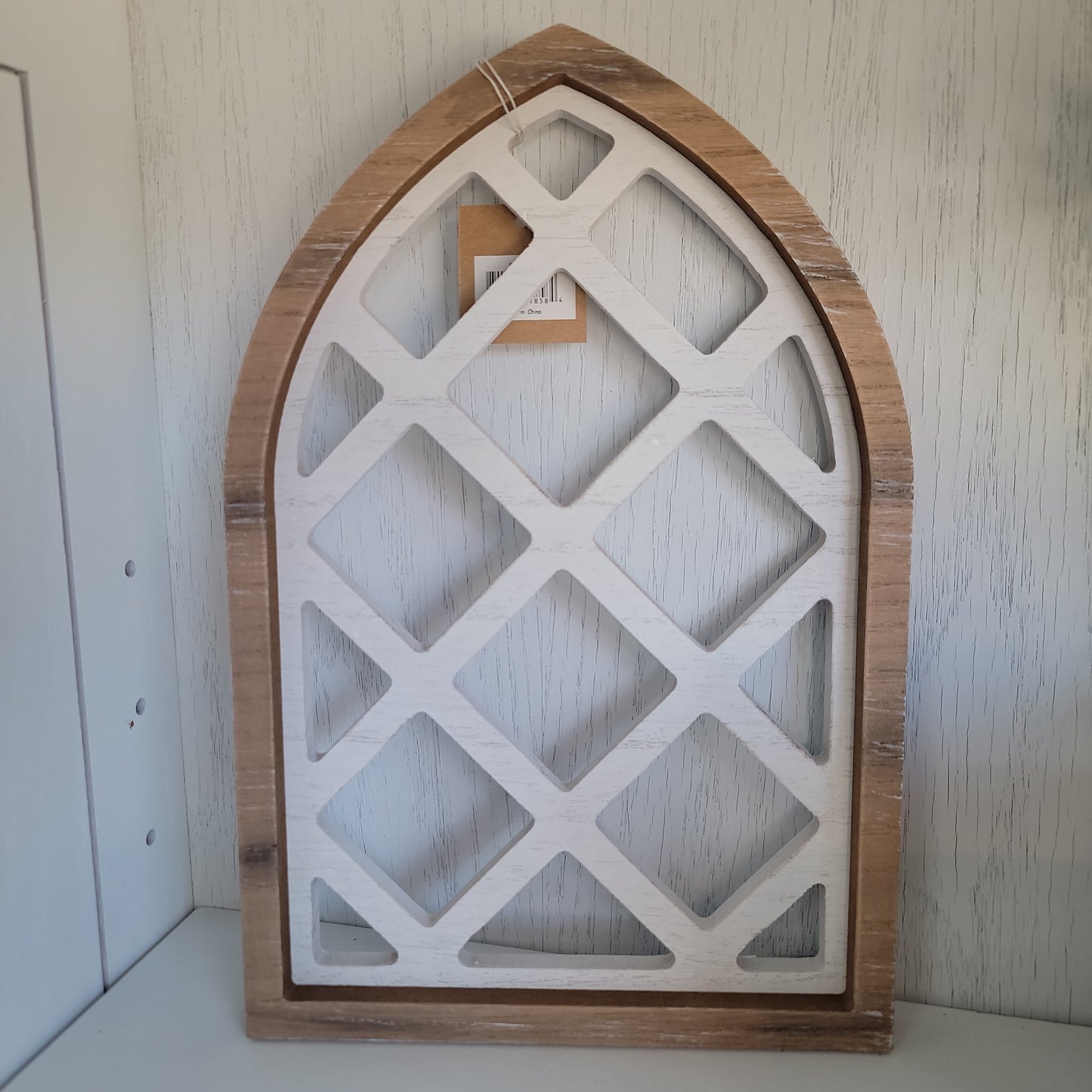 White Wood Lattice Window