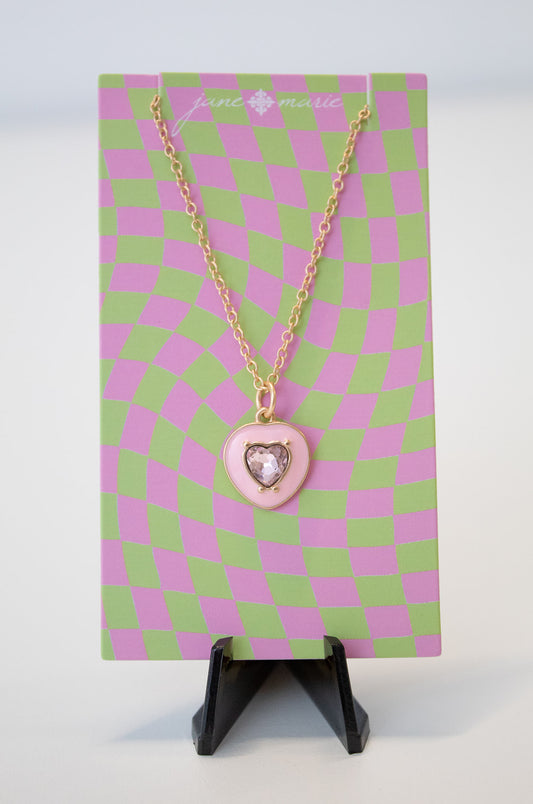 Lt Pink Heart Necklace