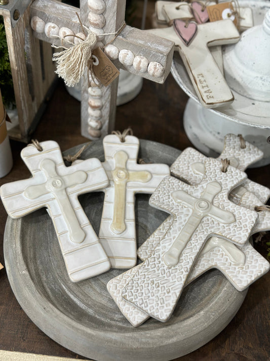 Layered Stoneware Cross